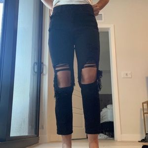 JBD Black Distressed Boyfriend Jeans